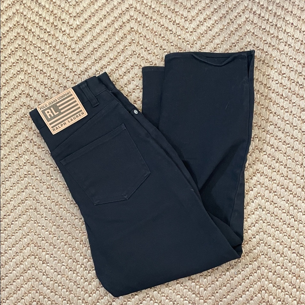 Ralph Lauren Polo Jeans - 90s High Rise Straight Legged Denim Jeans - Black - 6